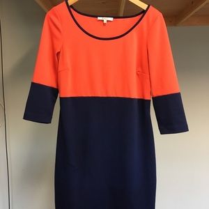 BB Dakota Orange/navy dress